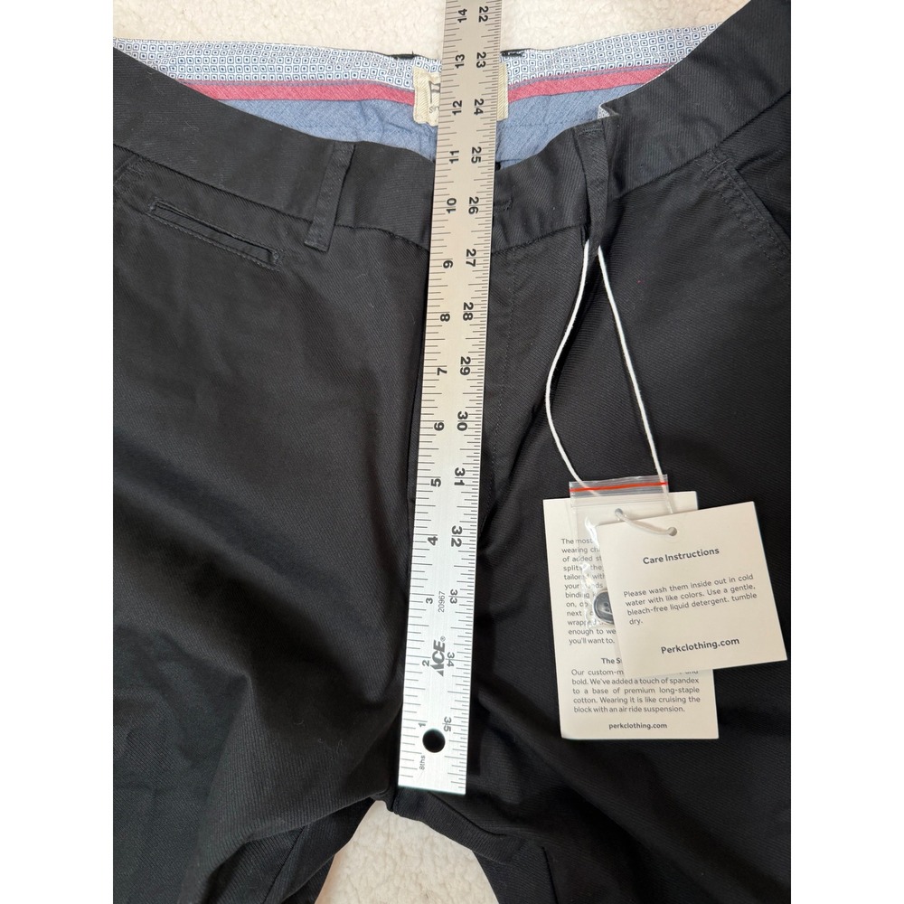 Perk Feel Good Chinos NWT Mens 33x32 Black Cotton Twill Slim Fit Stretch Pants - Picture 11 of 11